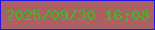 文字の大きさ：1、枠の色：2215e5、背景の色：aa6163、文字の色：36be1f 無料ブログパーツのブログ時計