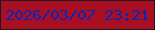 文字の大きさ：2、枠の色：22171f、背景の色：a80f23、文字の色：0c23ba 無料ブログパーツのブログ時計