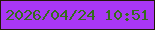 文字の大きさ：4、枠の色：221807、背景の色：a937f4、文字の色：356c1c 無料ブログパーツのブログ時計