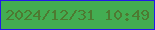 文字の大きさ：5、枠の色：2219e9、背景の色：43ad52、文字の色：4d7a31 無料ブログパーツのブログ時計
