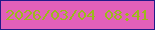 文字の大きさ：4、枠の色：221a89、背景の色：e260b9、文字の色：9cb91c 無料ブログパーツのブログ時計