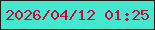 文字の大きさ：3、枠の色：221c18、背景の色：43e8cf、文字の色：cf063c 無料ブログパーツのブログ時計