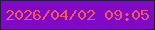 文字の大きさ：1、枠の色：221d41、背景の色：7f09c6、文字の色：f45a54 無料ブログパーツのブログ時計