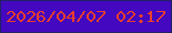 文字の大きさ：2、枠の色：222163、背景の色：4308bf、文字の色：e83e2d 無料ブログパーツのブログ時計