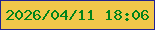 文字の大きさ：3、枠の色：222292、背景の色：f1c74a、文字の色：00831b 無料ブログパーツのブログ時計