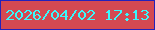 文字の大きさ：3、枠の色：2222bb、背景の色：d44952、文字の色：38f9fd 無料ブログパーツのブログ時計