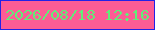 文字の大きさ：5、枠の色：2222e7、背景の色：fc5c95、文字の色：61ed78 無料ブログパーツのブログ時計