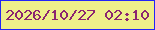 文字の大きさ：2、枠の色：2225f8、背景の色：eeef8a、文字の色：8b2570 無料ブログパーツのブログ時計