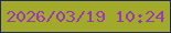 文字の大きさ：2、枠の色：22265b、背景の色：a2aa29、文字の色：9c36bc 無料ブログパーツのブログ時計