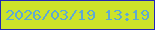 文字の大きさ：5、枠の色：2227b5、背景の色：cce32a、文字の色：5fa9d2 無料ブログパーツのブログ時計