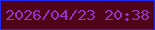 文字の大きさ：5、枠の色：2227f1、背景の色：500418、文字の色：9433c6 無料ブログパーツのブログ時計
