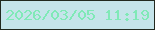 文字の大きさ：4、枠の色：22291f、背景の色：c5e4ea、文字の色：80e9b7 無料ブログパーツのブログ時計