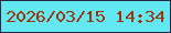文字の大きさ：2、枠の色：222940、背景の色：63e8f3、文字の色：9e3407 無料ブログパーツのブログ時計