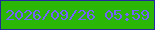 文字の大きさ：2、枠の色：222a9c、背景の色：2ab705、文字の色：7264fb 無料ブログパーツのブログ時計