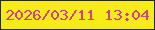 文字の大きさ：1、枠の色：222c09、背景の色：f7ec17、文字の色：d34089 無料ブログパーツのブログ時計