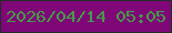 文字の大きさ：2、枠の色：222c2a、背景の色：7f0777、文字の色：459b48 無料ブログパーツのブログ時計