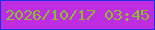文字の大きさ：5、枠の色：222de6、背景の色：bf2de3、文字の色：8cbf2c 無料ブログパーツのブログ時計