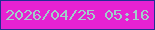 文字の大きさ：3、枠の色：222e93、背景の色：e622d2、文字の色：a1cfc9 無料ブログパーツのブログ時計