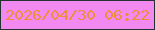文字の大きさ：2、枠の色：223331、背景の色：f289f1、文字の色：ee8d3a 無料ブログパーツのブログ時計