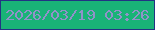 文字の大きさ：3、枠の色：223383、背景の色：19b377、文字の色：9192c9 無料ブログパーツのブログ時計