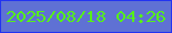 文字の大きさ：5、枠の色：2233f1、背景の色：5f71d4、文字の色：56f019 無料ブログパーツのブログ時計