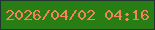 文字の大きさ：2、枠の色：223534、背景の色：287d14、文字の色：f2855d 無料ブログパーツのブログ時計