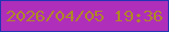 文字の大きさ：2、枠の色：2235b4、背景の色：af2fba、文字の色：b08826 無料ブログパーツのブログ時計