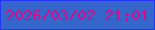 文字の大きさ：2、枠の色：2236f4、背景の色：3466cb、文字の色：d70b88 無料ブログパーツのブログ時計
