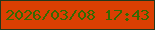 文字の大きさ：3、枠の色：22371b、背景の色：db3f02、文字の色：366902 無料ブログパーツのブログ時計