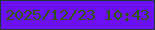 文字の大きさ：1、枠の色：223836、背景の色：6b11f3、文字の色：285605 無料ブログパーツのブログ時計