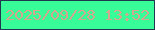 文字の大きさ：3、枠の色：223851、背景の色：37fc97、文字の色：d3a78d 無料ブログパーツのブログ時計