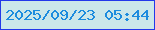 文字の大きさ：5、枠の色：2238ea、背景の色：cbe7ea、文字の色：1c8cde 無料ブログパーツのブログ時計