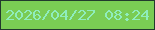 文字の大きさ：5、枠の色：22392d、背景の色：7acc54、文字の色：8fedbd 無料ブログパーツのブログ時計