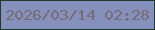 文字の大きさ：2、枠の色：223c2c、背景の色：8690bd、文字の色：776c73 無料ブログパーツのブログ時計