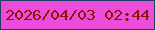 文字の大きさ：1、枠の色：223c65、背景の色：eb4cda、文字の色：8c1605 無料ブログパーツのブログ時計