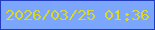 文字の大きさ：4、枠の色：223cbe、背景の色：7ca6fc、文字の色：d8d72a 無料ブログパーツのブログ時計