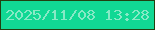 文字の大きさ：4、枠の色：223f10、背景の色：11d894、文字の色：87e9c6 無料ブログパーツのブログ時計