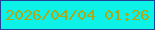 文字の大きさ：4、枠の色：224094、背景の色：0df2e6、文字の色：b0a716 無料ブログパーツのブログ時計
