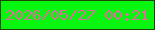 文字の大きさ：2、枠の色：224203、背景の色：06f610、文字の色：db6d98 無料ブログパーツのブログ時計