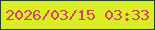文字の大きさ：2、枠の色：224220、背景の色：dbee25、文字の色：d34263 無料ブログパーツのブログ時計
