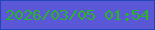 文字の大きさ：2、枠の色：2244bc、背景の色：5b58d7、文字の色：28b627 無料ブログパーツのブログ時計