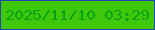 文字の大きさ：5、枠の色：2247ab、背景の色：3fc70a、文字の色：09a318 無料ブログパーツのブログ時計