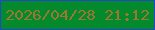 文字の大きさ：1、枠の色：2247ca、背景の色：028a2d、文字の色：9d7732 無料ブログパーツのブログ時計