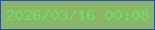 文字の大きさ：4、枠の色：2249dd、背景の色：8ab666、文字の色：6ce16a 無料ブログパーツのブログ時計