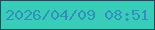 文字の大きさ：2、枠の色：224a5a、背景の色：39cdb9、文字の色：328ebd 無料ブログパーツのブログ時計