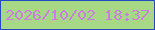 文字の大きさ：1、枠の色：224bbf、背景の色：a6d886、文字の色：ca7fe0 無料ブログパーツのブログ時計