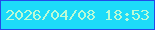文字の大きさ：3、枠の色：224be8、背景の色：1ddbf9、文字の色：bbfad6 無料ブログパーツのブログ時計