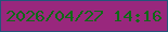 文字の大きさ：1、枠の色：22557a、背景の色：99277d、文字の色：0f6917 無料ブログパーツのブログ時計