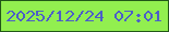 文字の大きさ：3、枠の色：225718、背景の色：92ef4f、文字の色：4c5ec8 無料ブログパーツのブログ時計