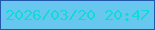 文字の大きさ：3、枠の色：2258ab、背景の色：67c7ee、文字の色：11d9da 無料ブログパーツのブログ時計